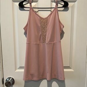 Pink Lace Detail Tank Top